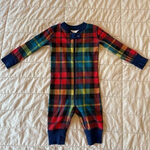 3-6m Hanna Andersson Plaid Zip Sleeper - Excellent Condition | Multi-color